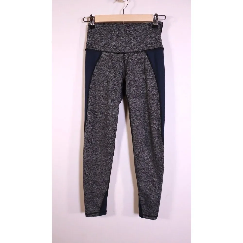 Aerie Chill Play Move Leggings – Small Petite, Gray & Navy Blue